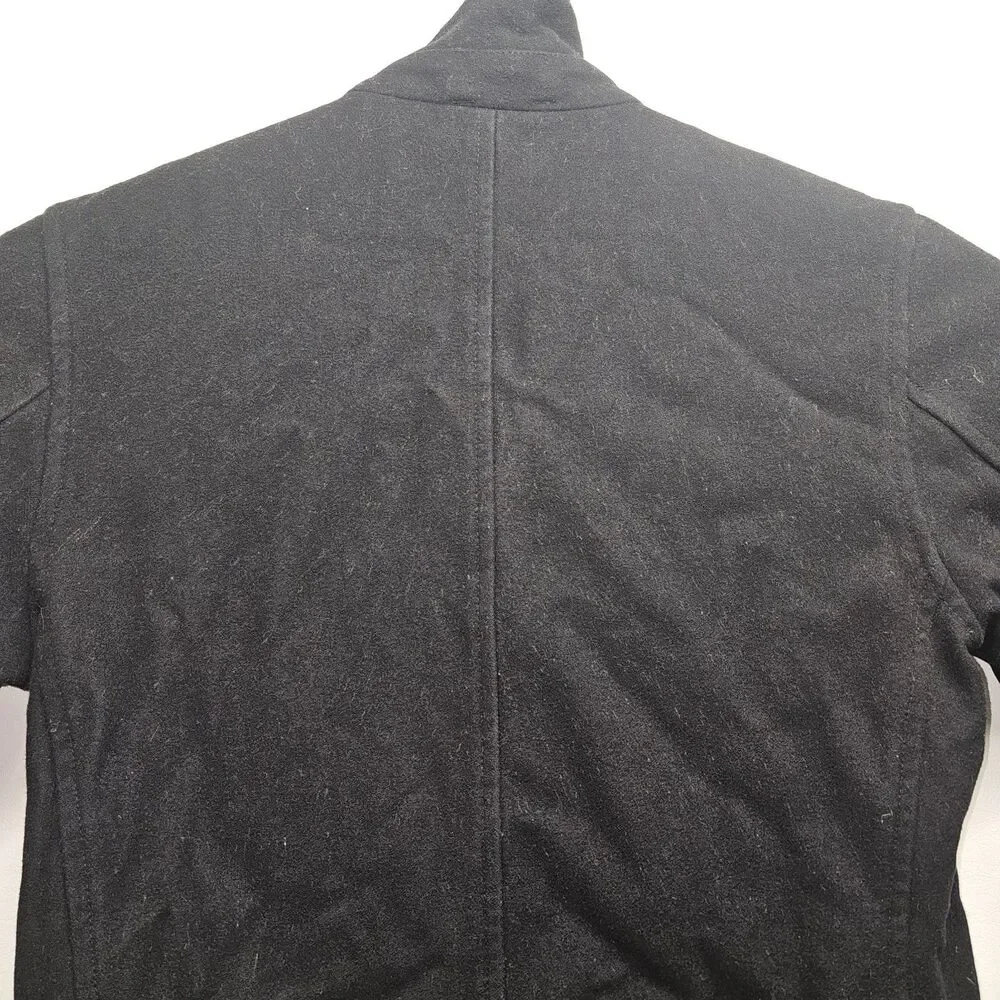 GAP Black Wool Blend Coat Men’s Size L Warm Lined Winter Jacket Classic Style